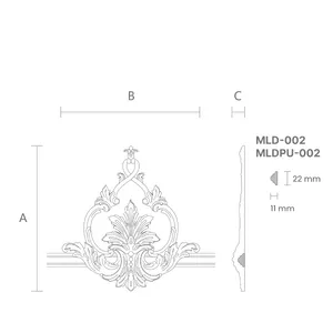 MLD-2-2 wood center onlay with Palmette leaf